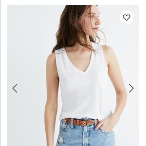Madewell Whisper Cotton V-Neck Pocket Tank Top